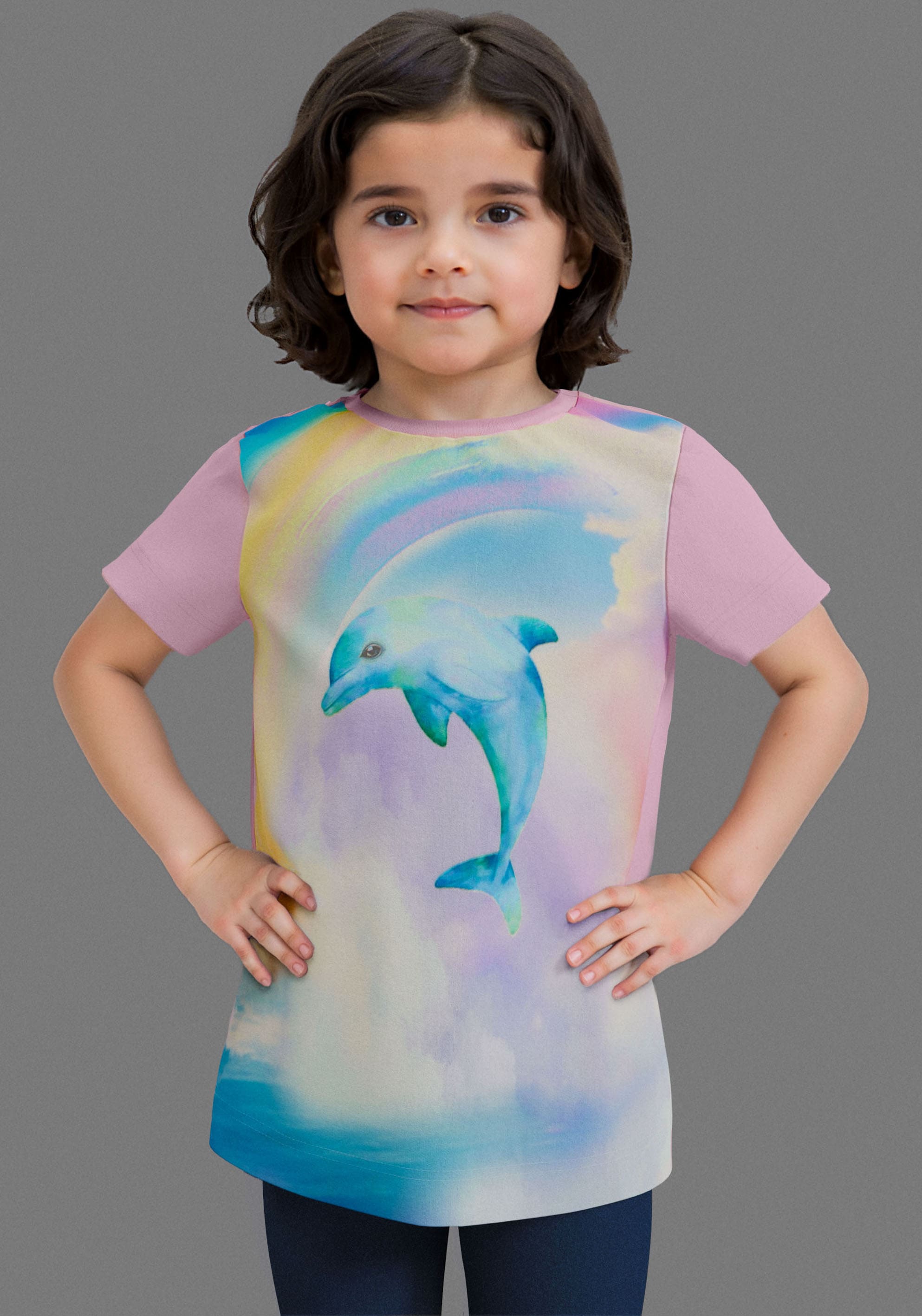 KIDSWORLD T-Shirt »Shirt mit grossem Fotodruck«, T-Shirt mit süssen Delfin-Fotodruck