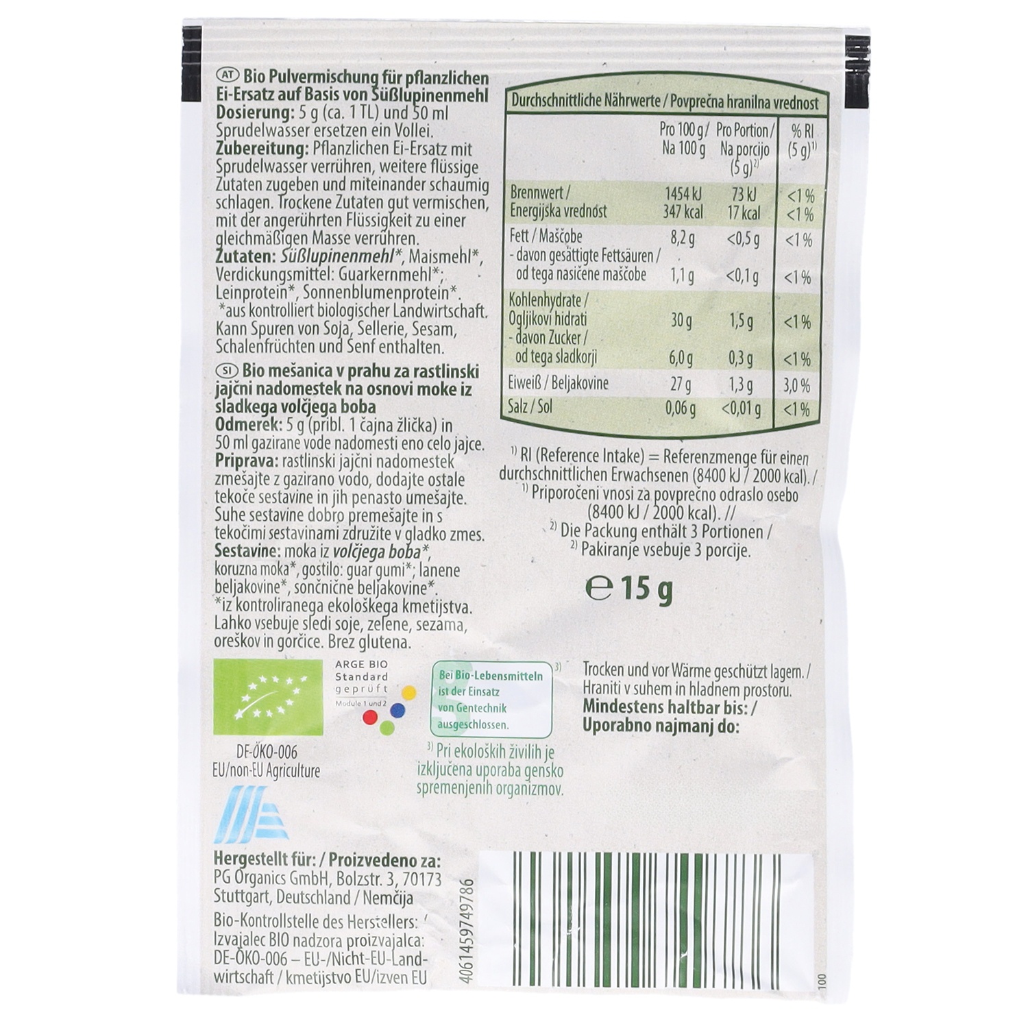 BIO NATURA BIO-Backartikel, Ei-Ersatz