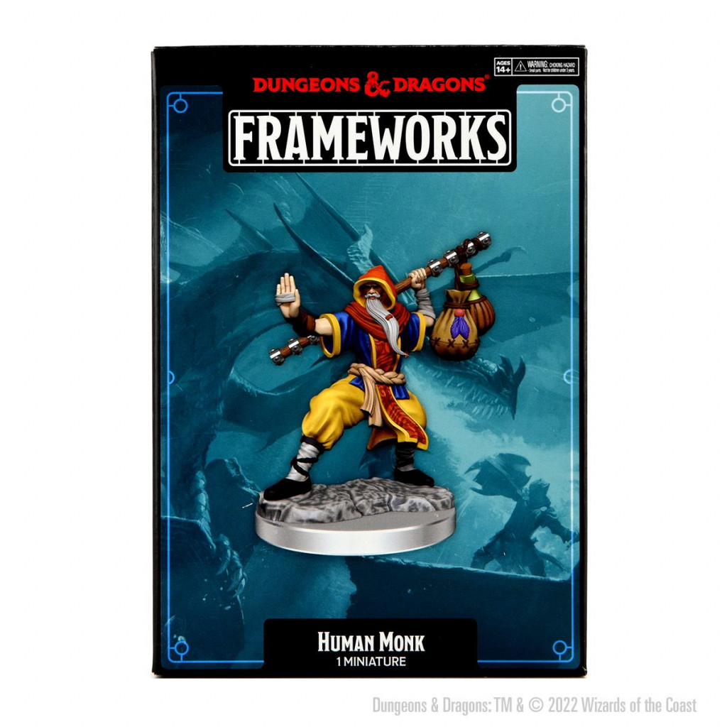 D&D Frameworks Unpainted Miniatures - Human Monk Male