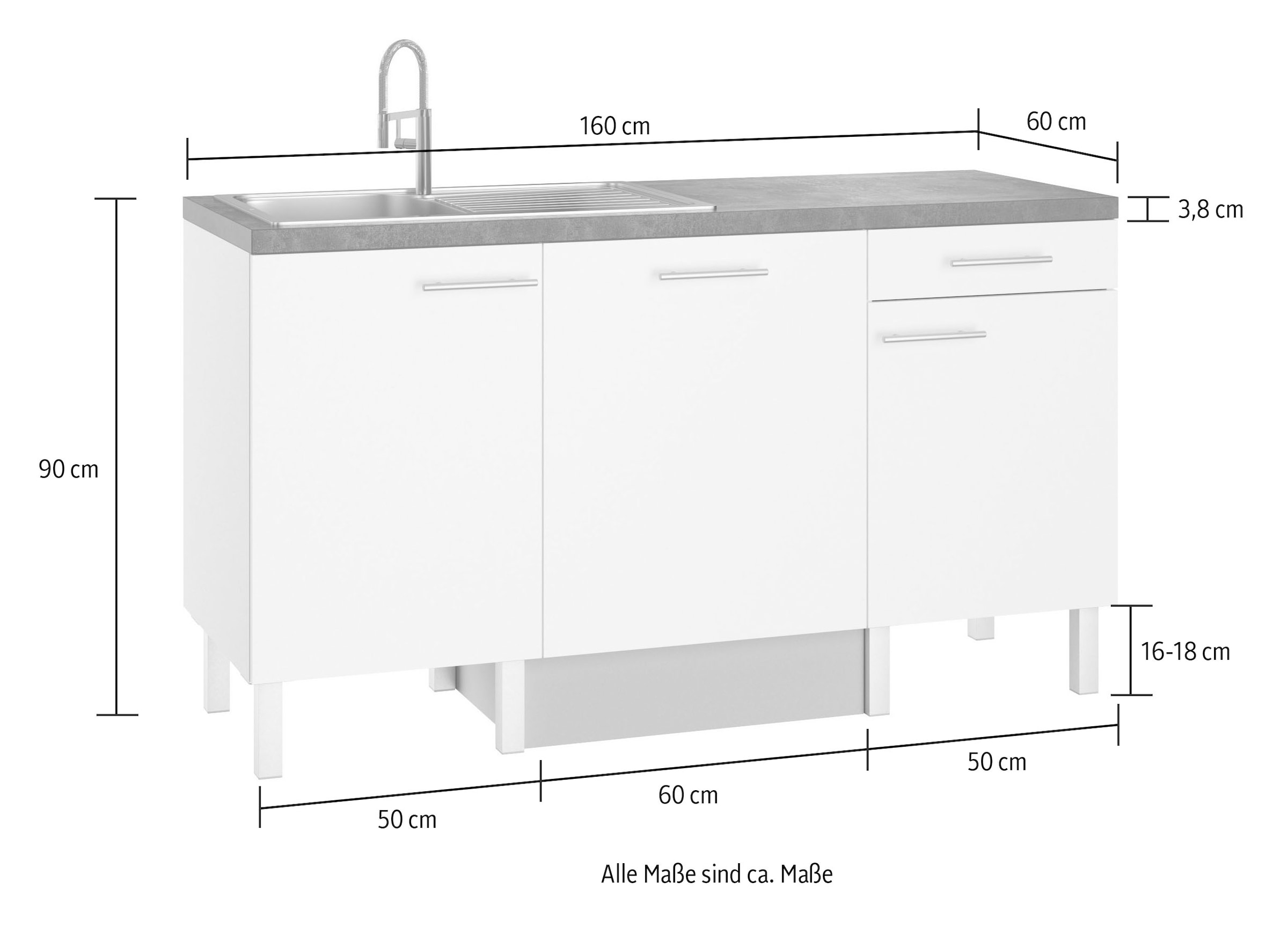 OPTIFIT Pantryküche »Lilly« Breite 160 cm, wahlweise mit E-Geräten