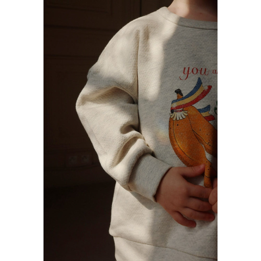 Køb Konges Sløjd Off White Melange Loupy Lou Sweatshirt GOTS