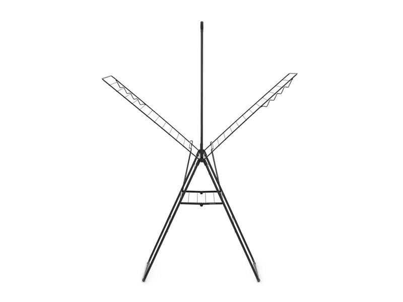 Brabantia Standtrockner HangOn mit Stange 25 m, Schwarz Wäschehänger mit Hängebügel