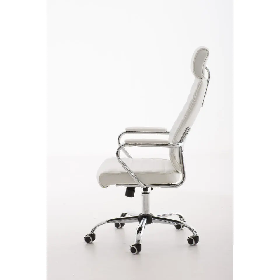 CLP Bureaustoel Rako V2 chroom Frame - Kunstleer - wit