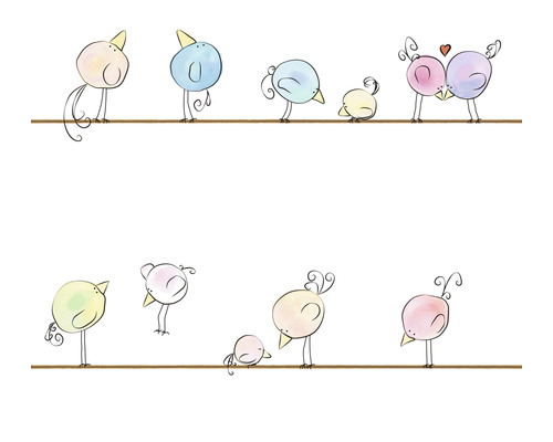 Vliesbehang 38137-1 Little Love Birds wit kleurrijk