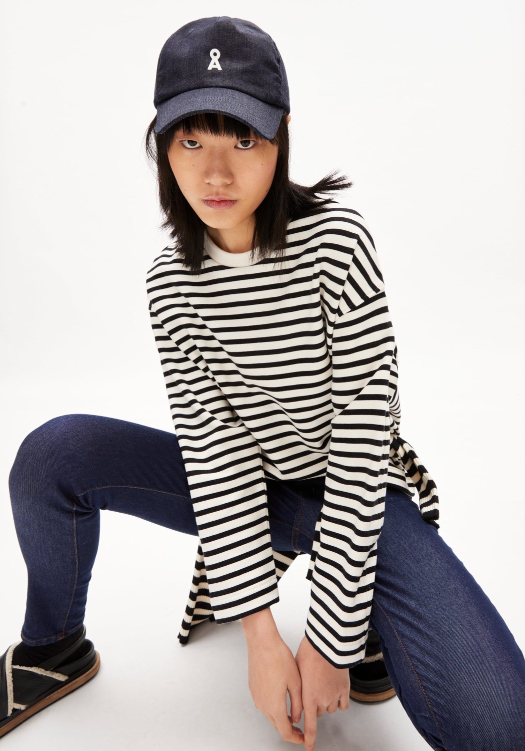Armedangels Sweatshirt Frankaa Maarlen Stripe Undyed-Black