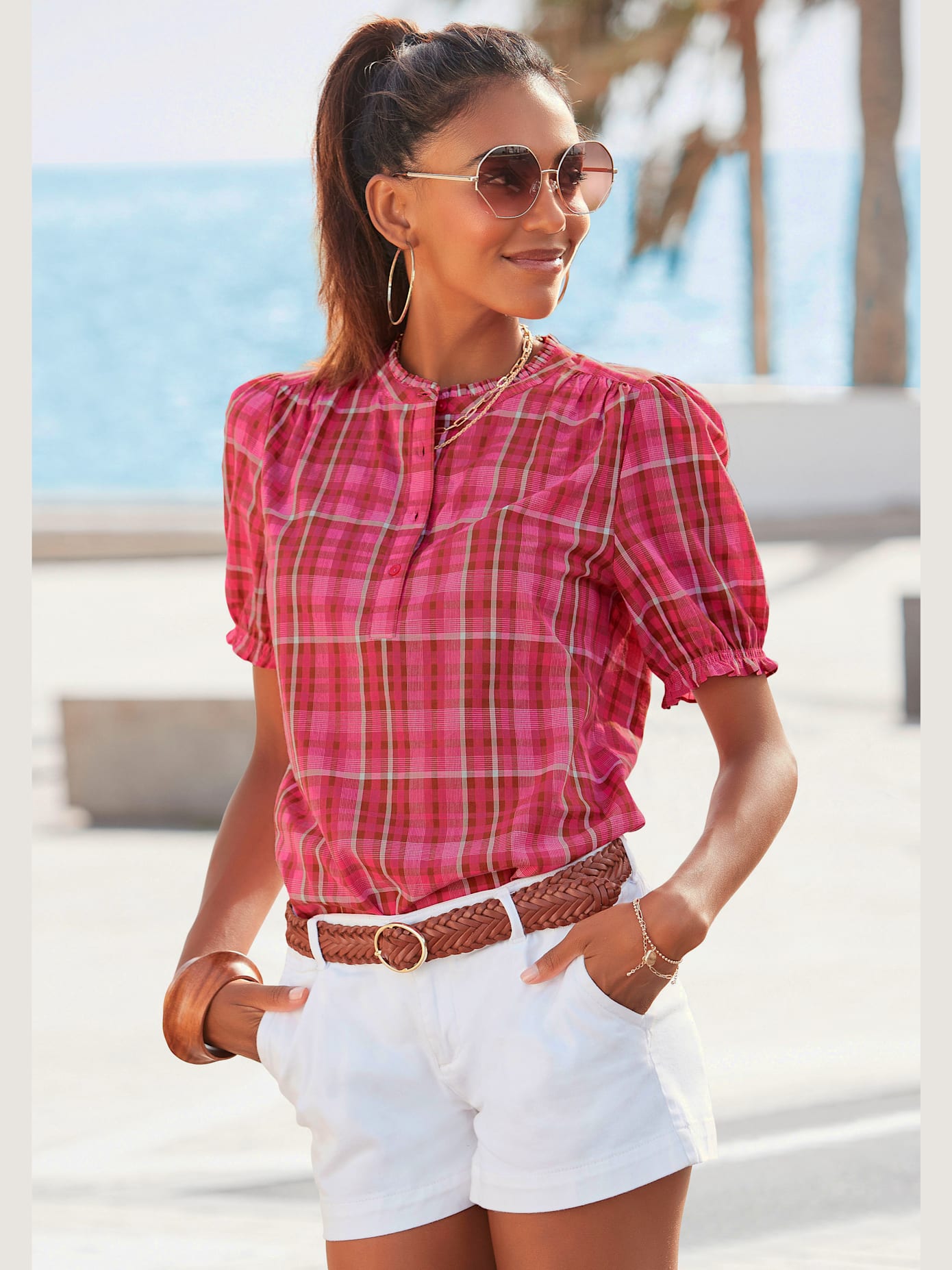 Shorts short avec pinces tendance devant