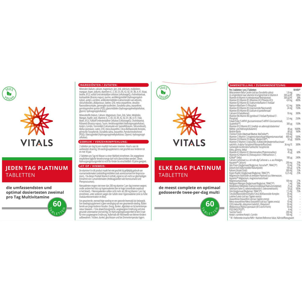 Vitals Elke Dag Platinum 60 capsules