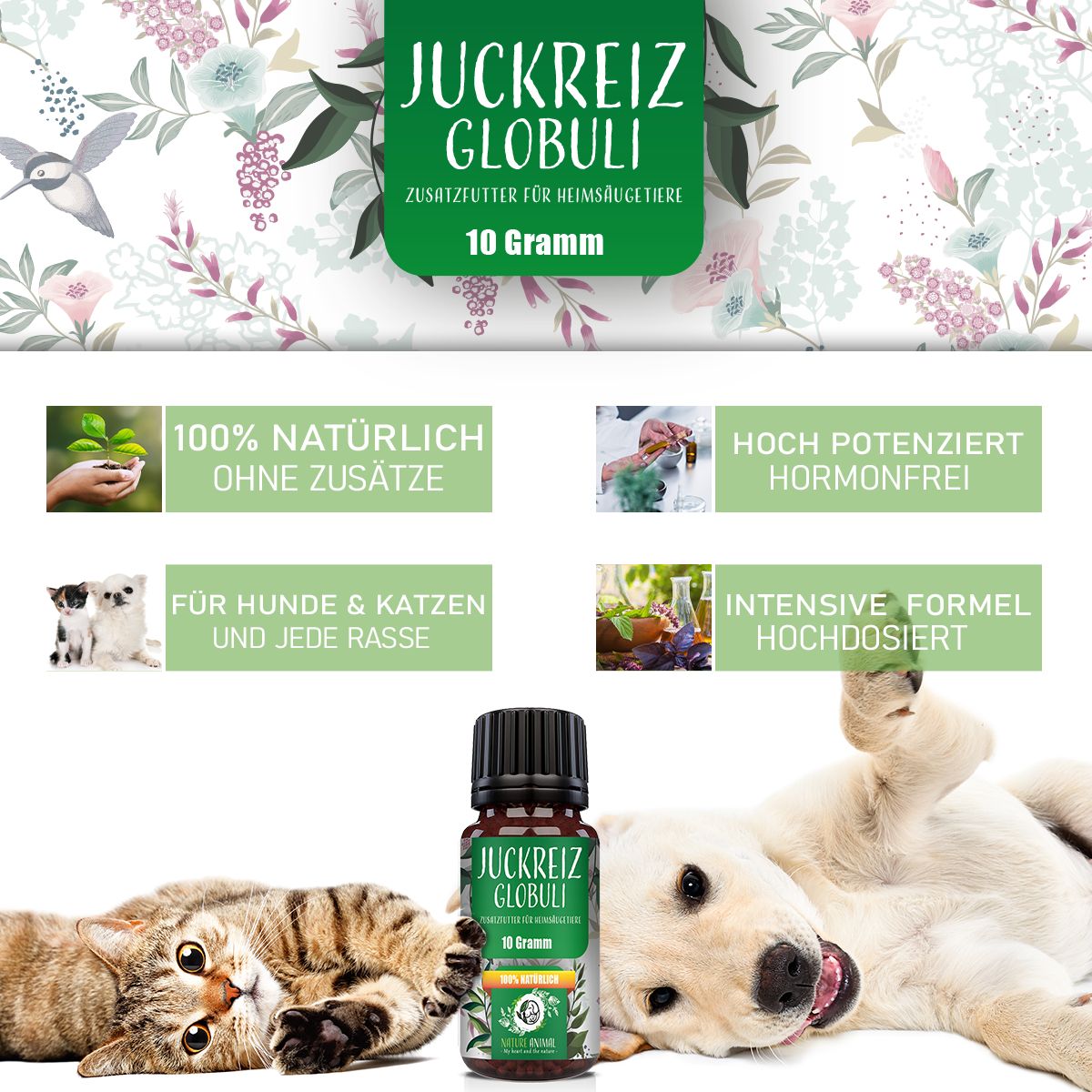 Nature Animal® | Juckreiz Kügelchen für Hund und Katze