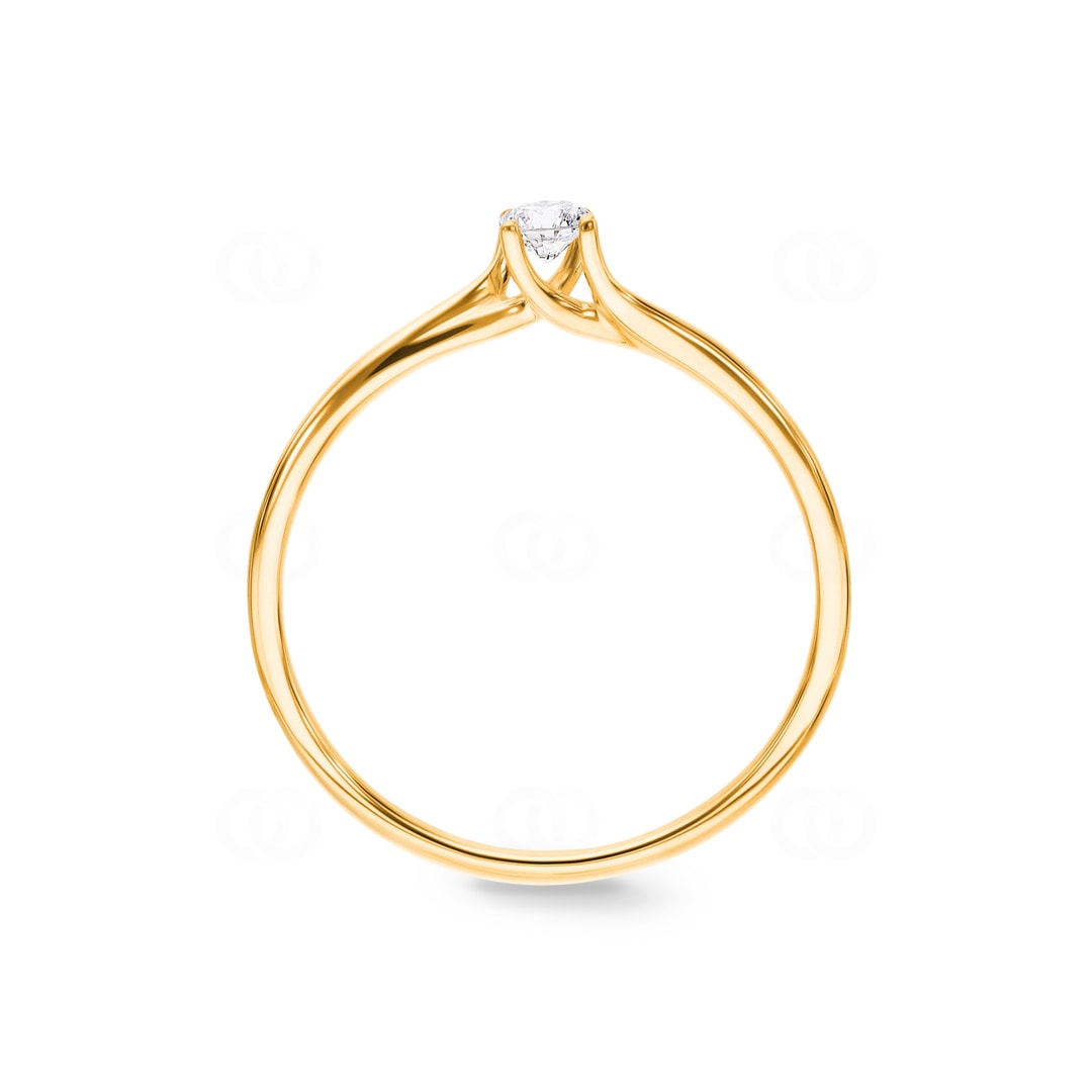 Solitärring 750/18 K Gelbgold mit Diamant 0.12ct H/Si