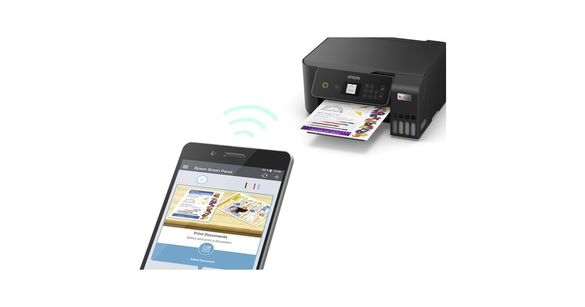 EpsonEcoTank ET-2875 A4 multifunctionele Wi-Fi-printer met inkttank all-in-one inkjetprinter  (Zwart, Scannen, Kopiëren, Wi-Fi, inclusief tot 3 jaar inkt)
