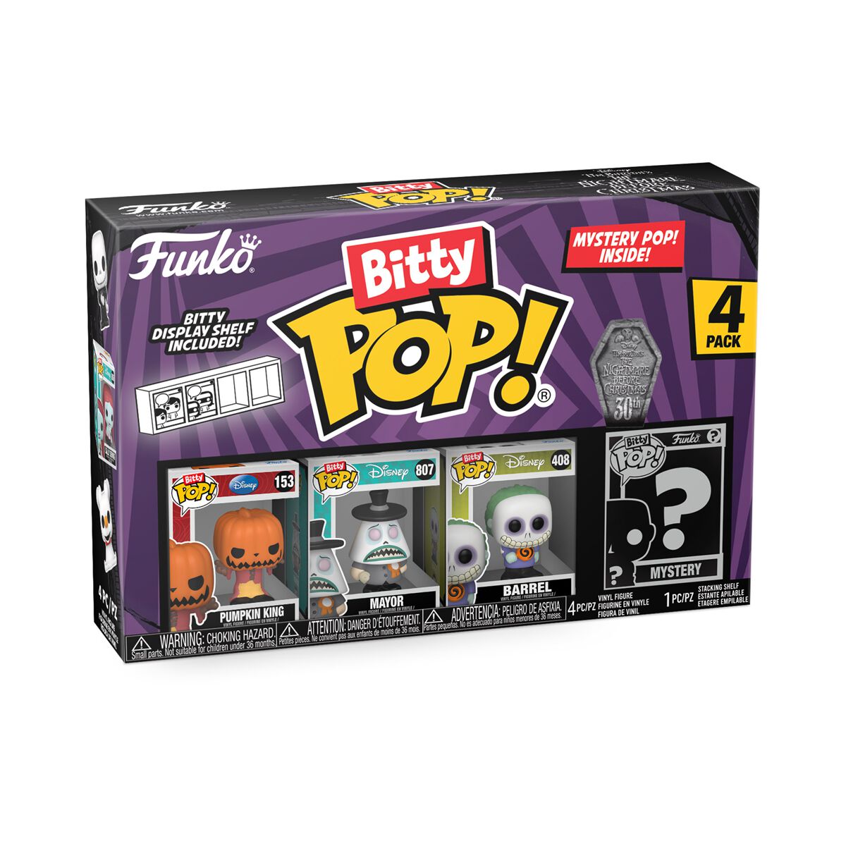 Roi Citrouille, Maire, Gram + Figurine Mystère (Bitty Pop! 4 Pack) - Funko Pop! | L'Étrange Noël De Monsieur Jack Funko Bitty Pop!