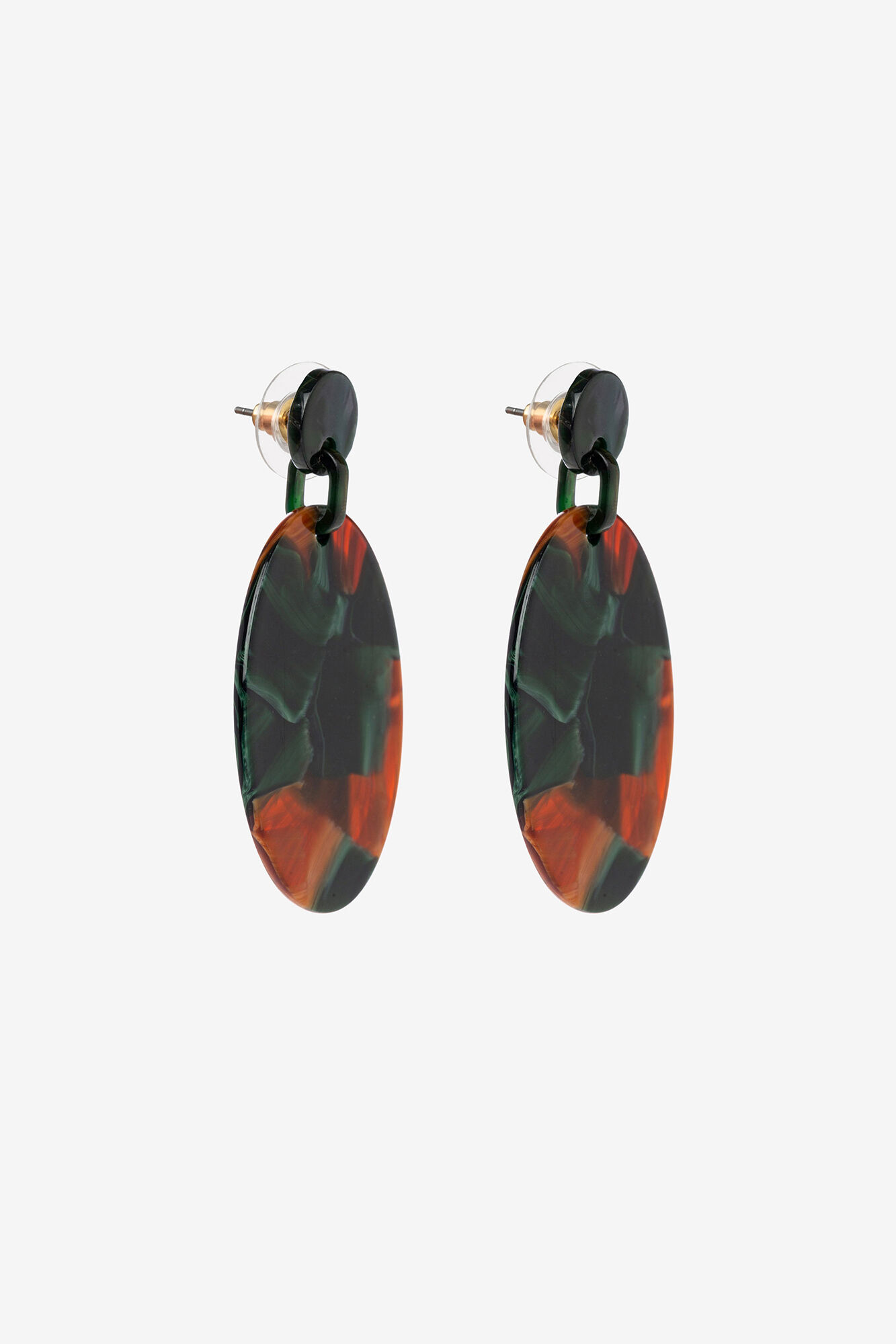 Pendientes largos com detalhes de cores - verde
