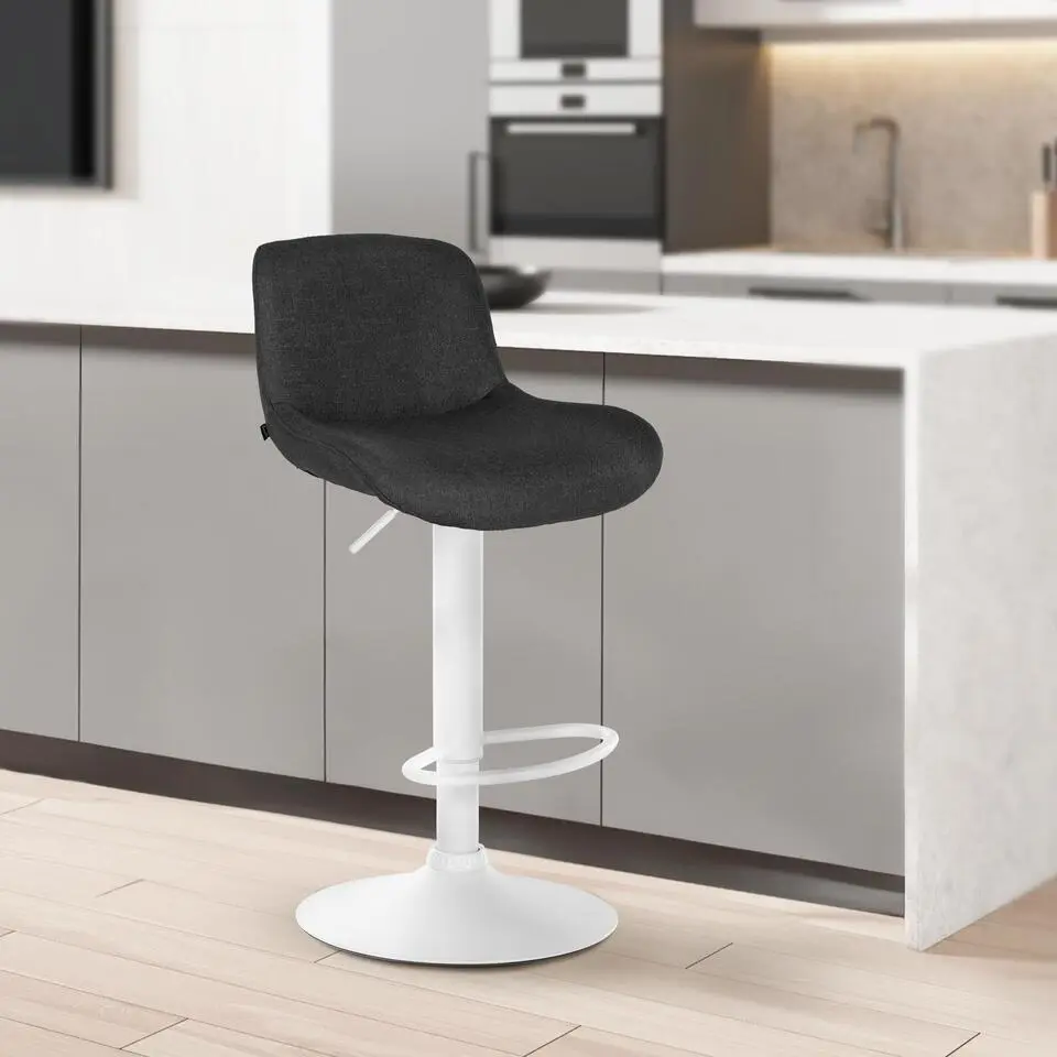 CLP Set van 2 Barkruk Solon wit Frame - Fluweel - zwart