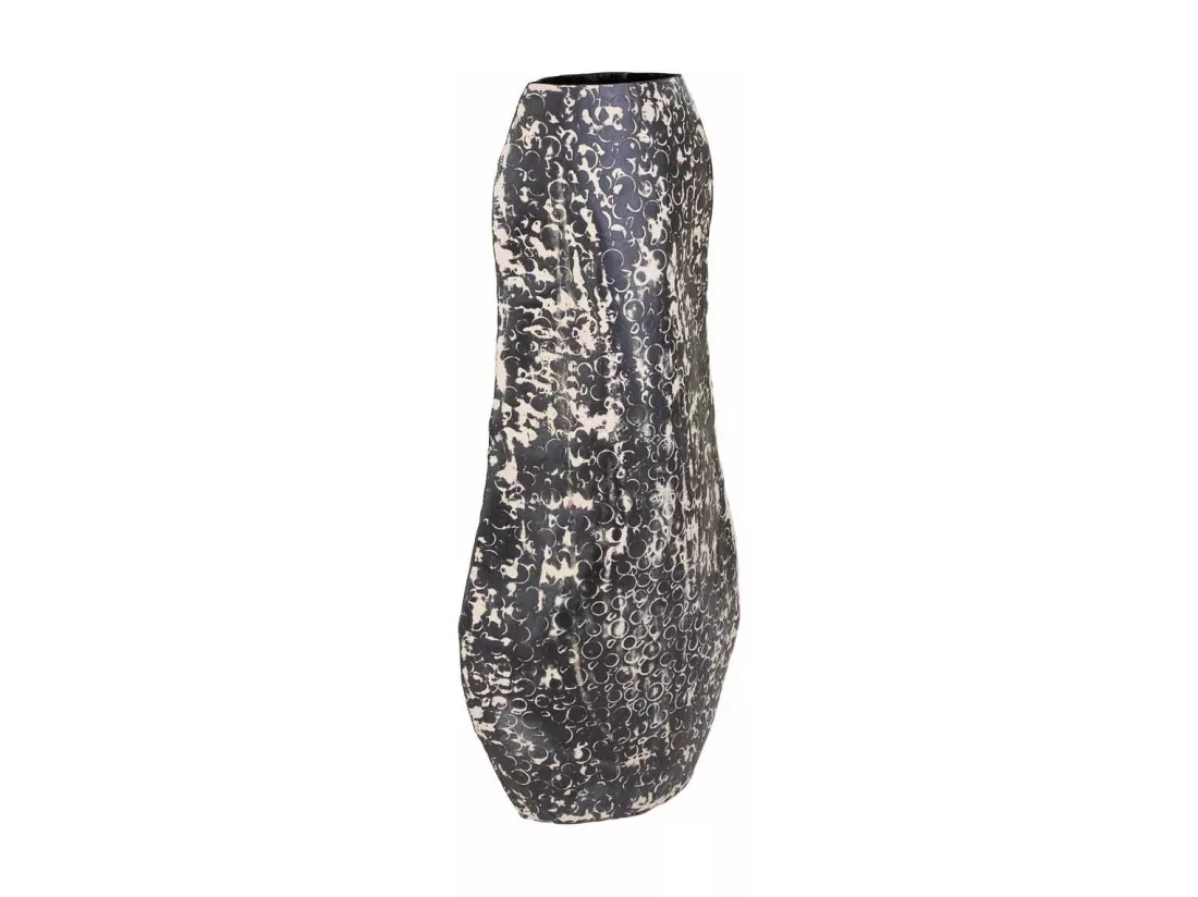 Vase en métal noir 26x09x58h