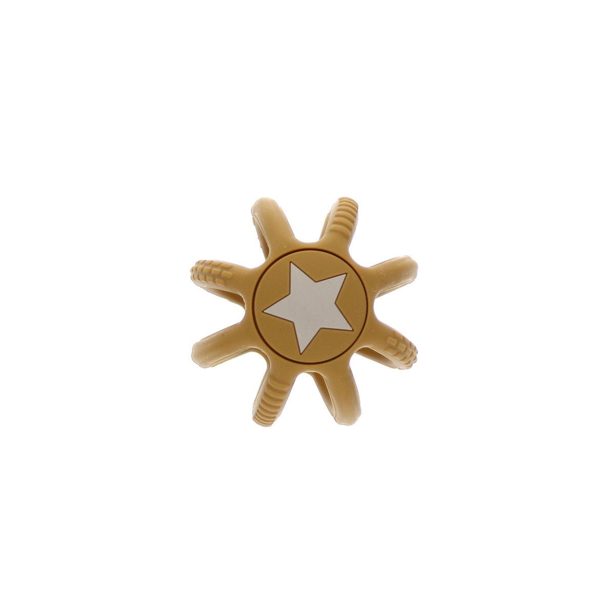 Hochet balle en silicone jaune avec étoile  Amande
