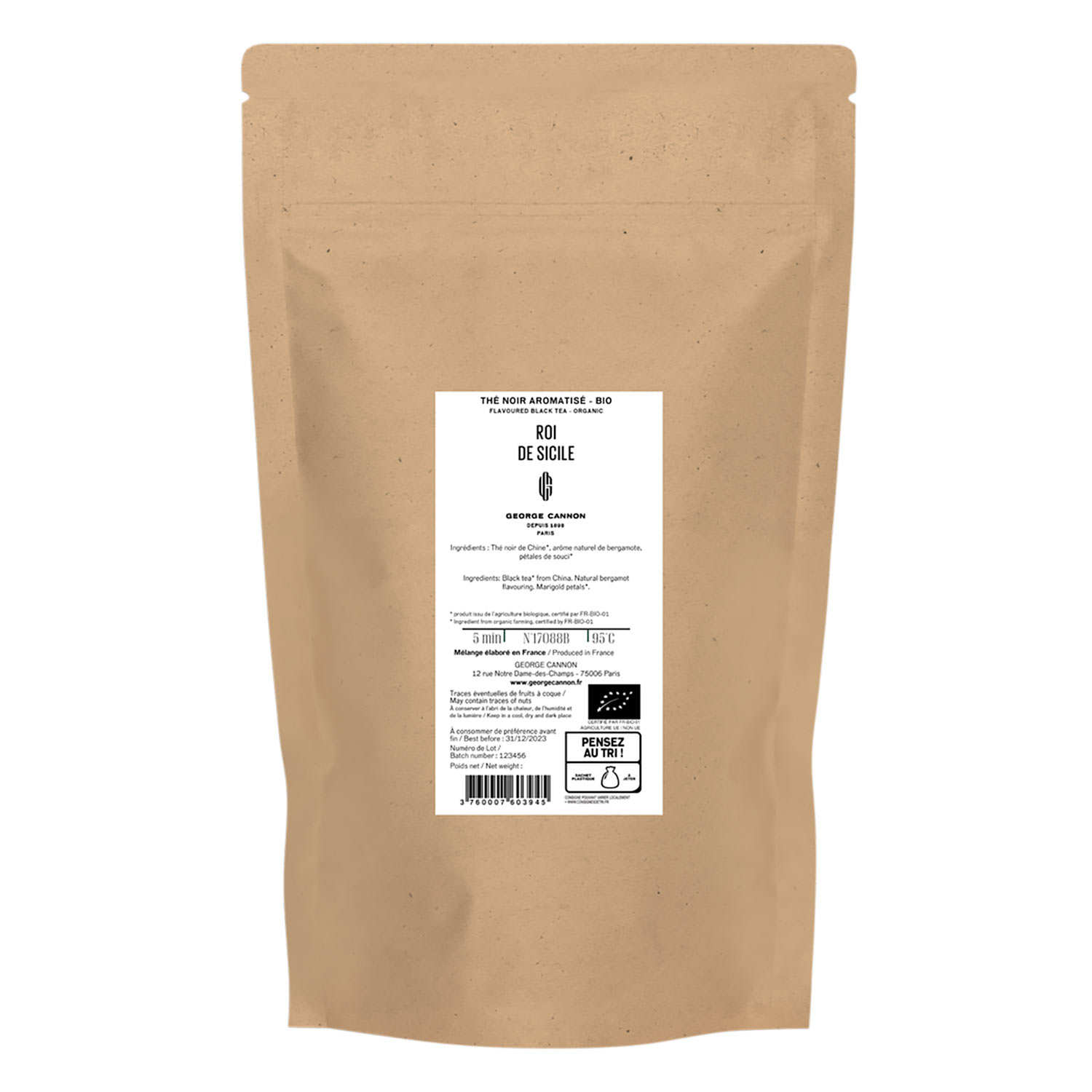 Thé noir Roi de Sicile Earl Grey bio
