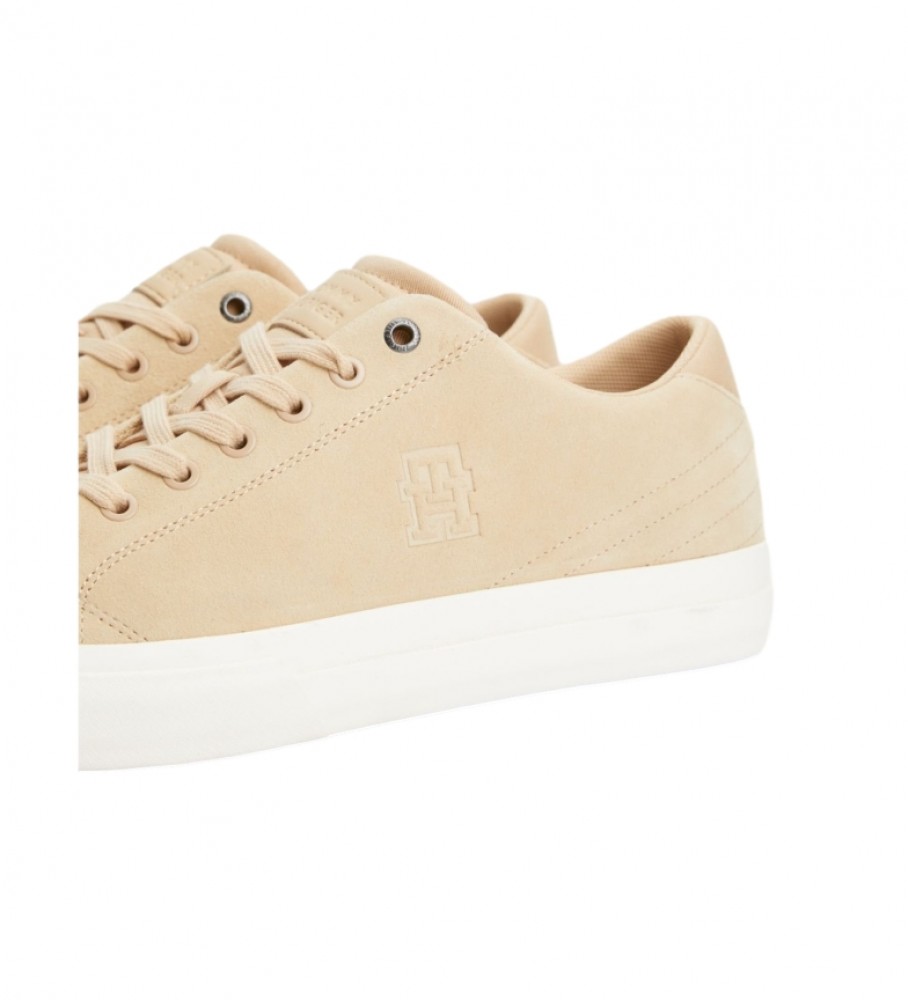 Tênis Tommy Hilfiger rosa de camurça com monograma
