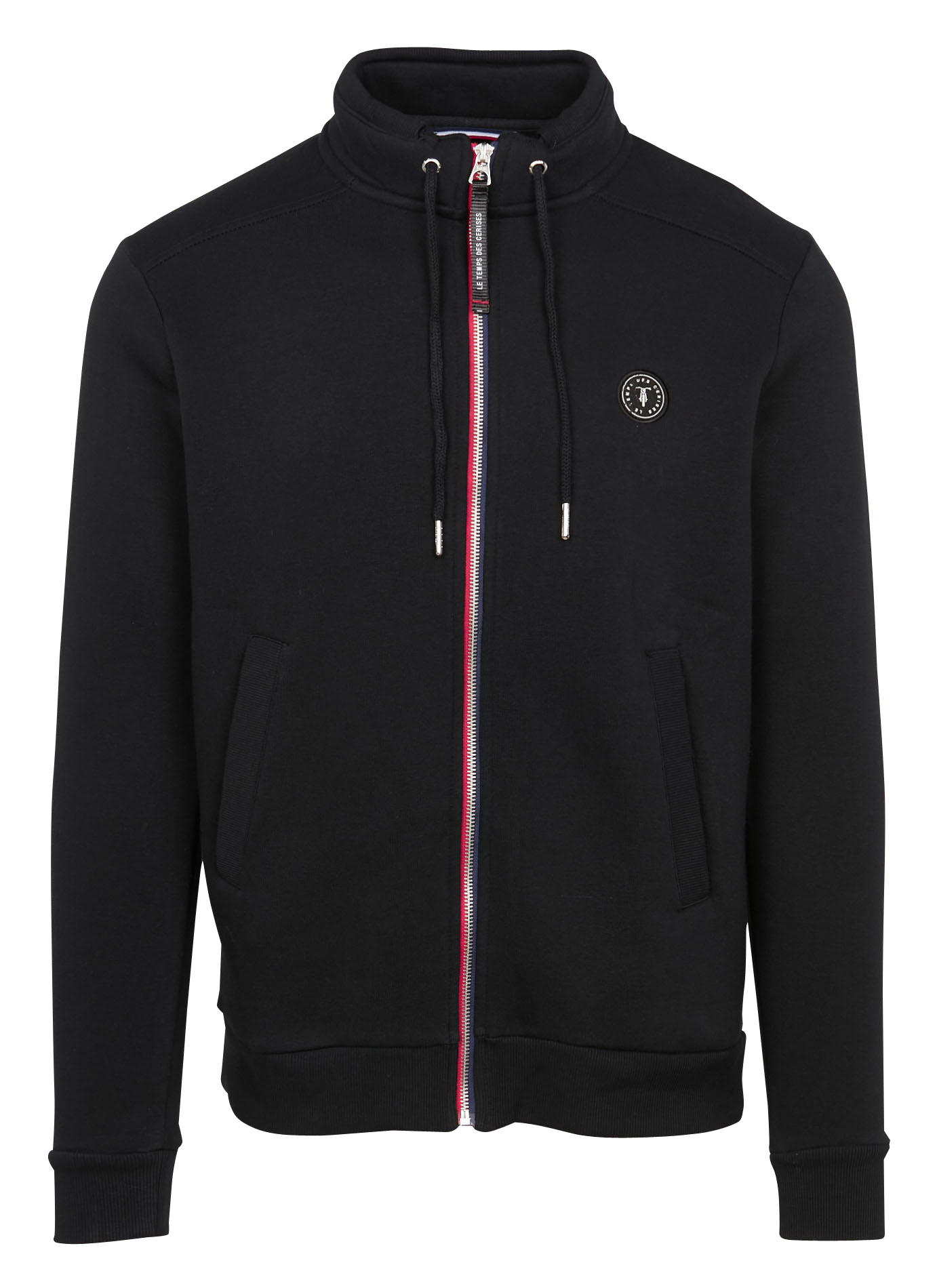 Gilet col montant zippé en molleton | Noir