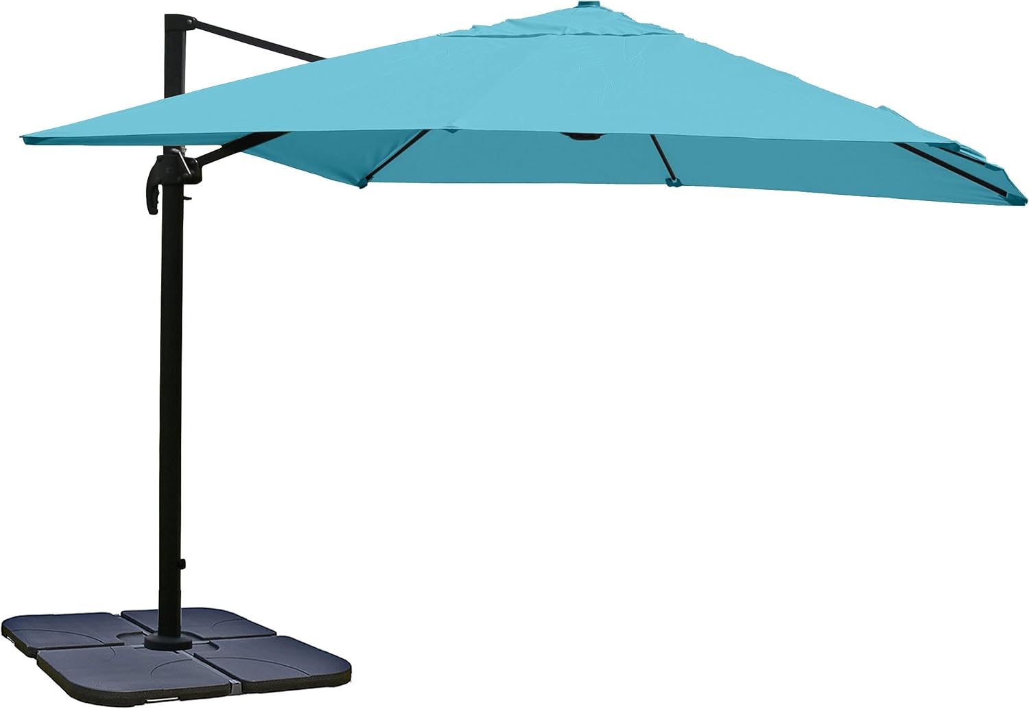 Mendler Gastronomie-Ampelschirm HWC-A96, 3x4m (Ø5m) Polyester Alu/Stahl 26kg mit Ständer drehbar
