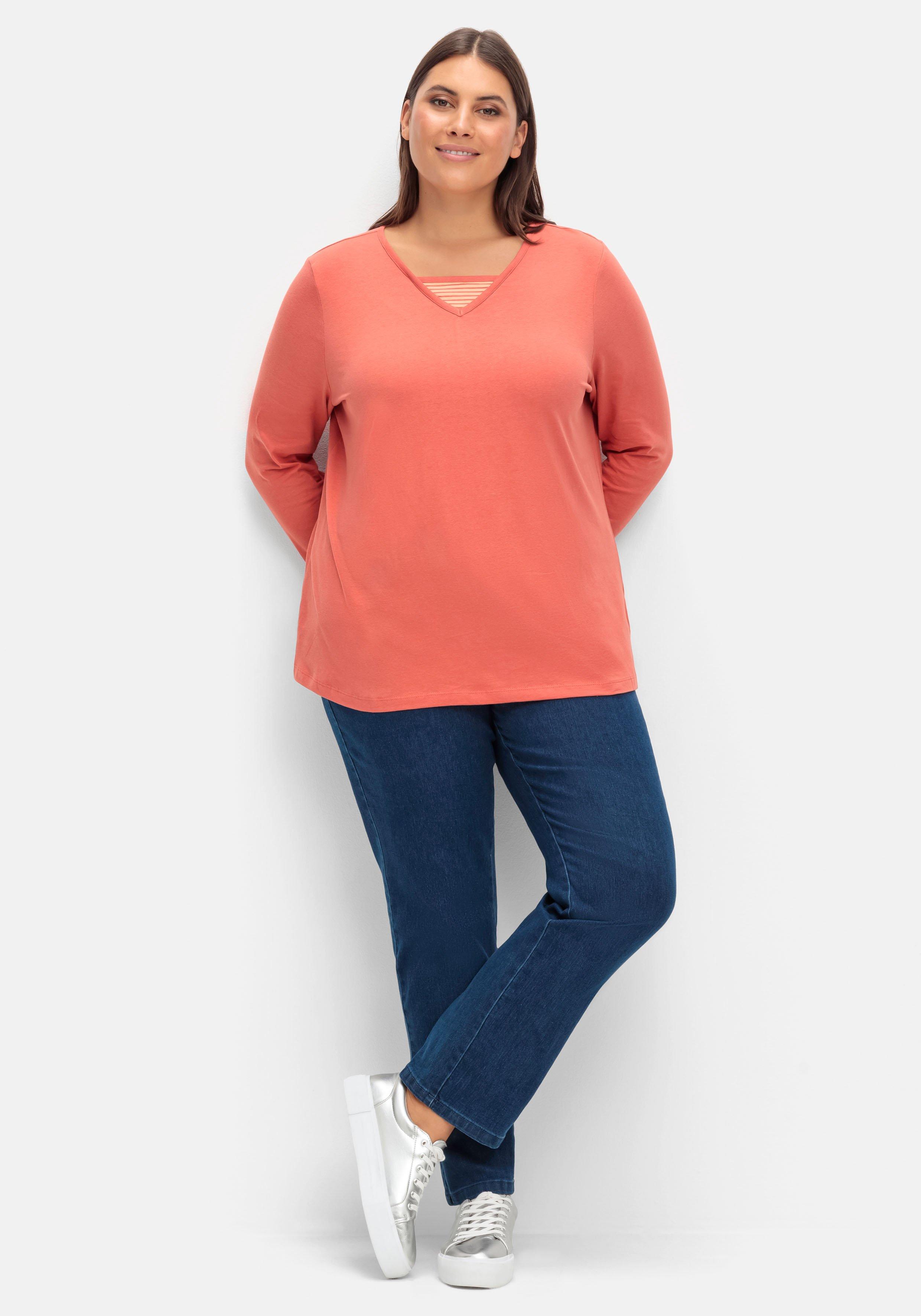 Shirt mit Streifendetails, im Layerlook