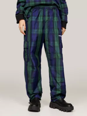 Calças cargo xadrez tartan Tommy x Awake NY