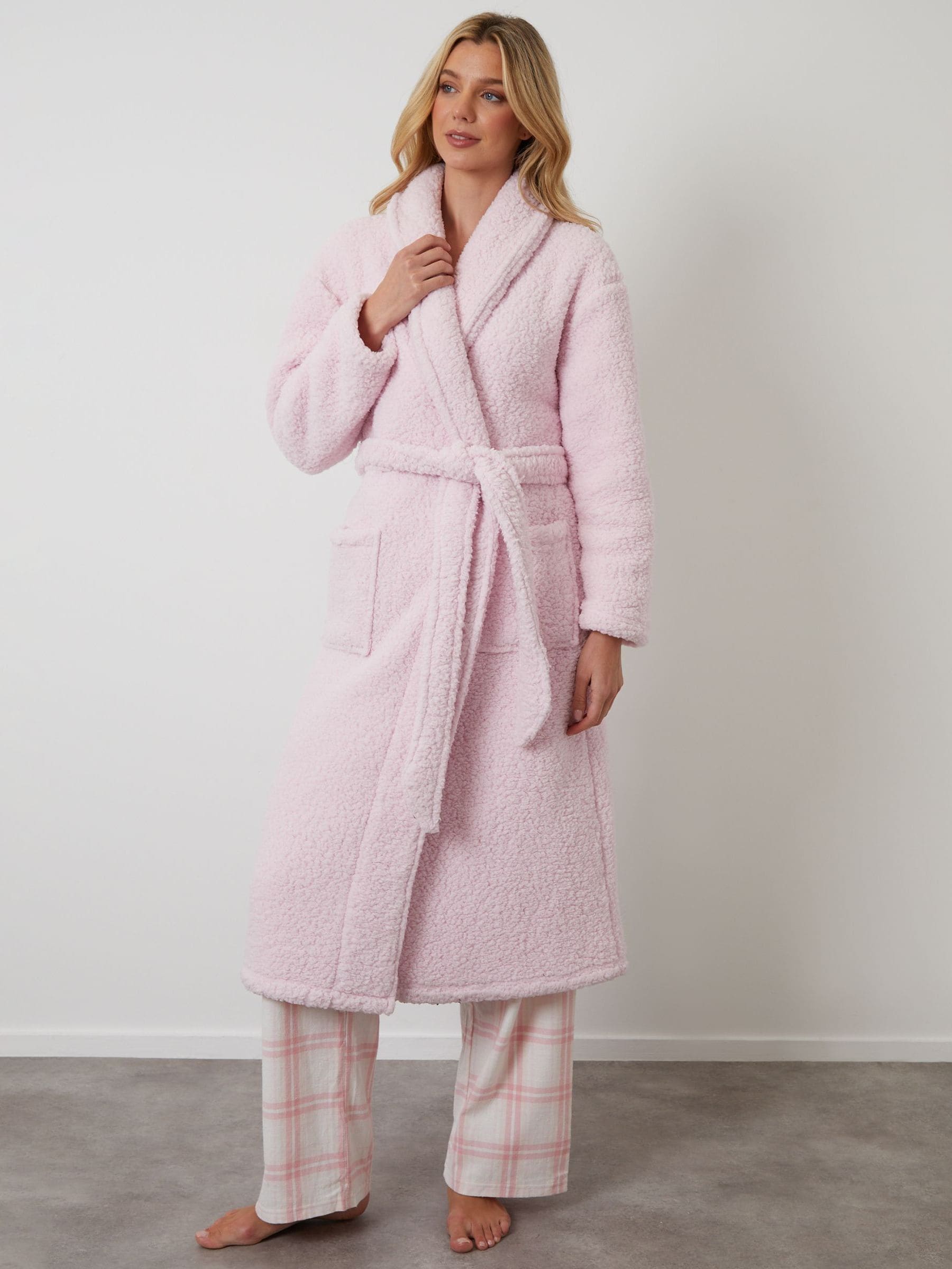 Roze - Threadbare Cosy Borg Dressing Gown