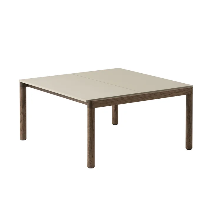 Muuto - Couple Couchtisch, 84 x 80 cm, 2 Plain, Eiche dunkel geölt / sand
