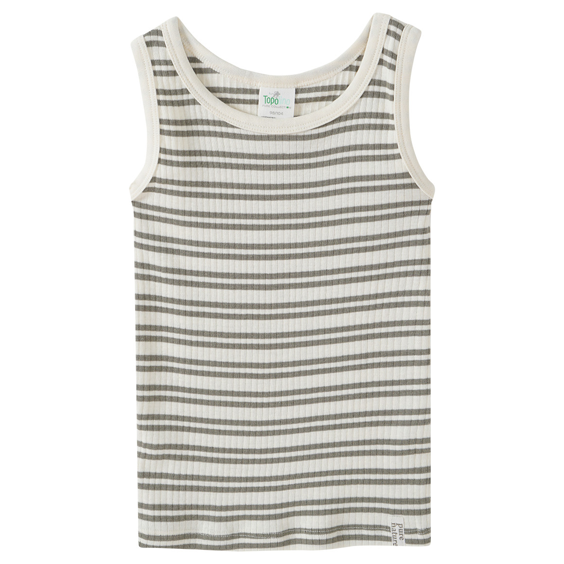 Topolino Pure Collection 2 Jungen Unterhemden mit Rippstruktur cremeweiss / hellblau