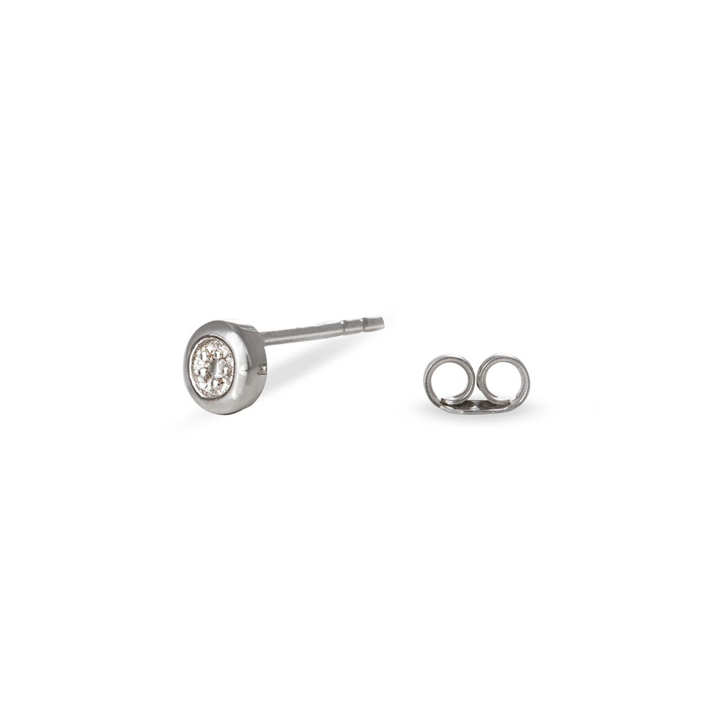 Boucles D'oreilles Puces Fatiana Or Blanc Diamant