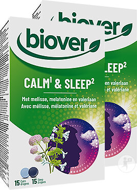 Biover Calm & Sleep Mélisse/Mélatonine Et Valériane 2x15 Dragées