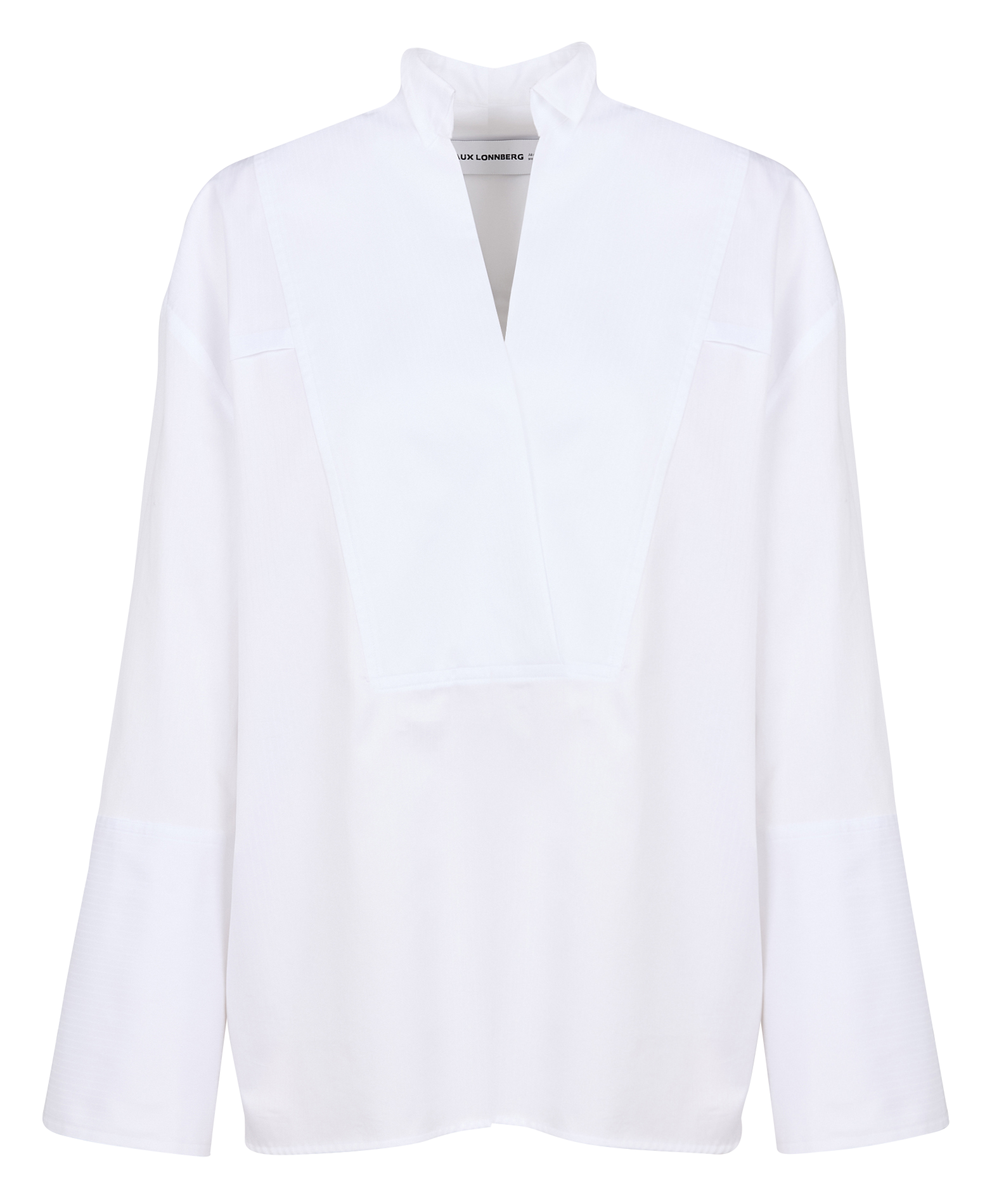 HOLLY - Blouse col tunisien en coton | Blanc