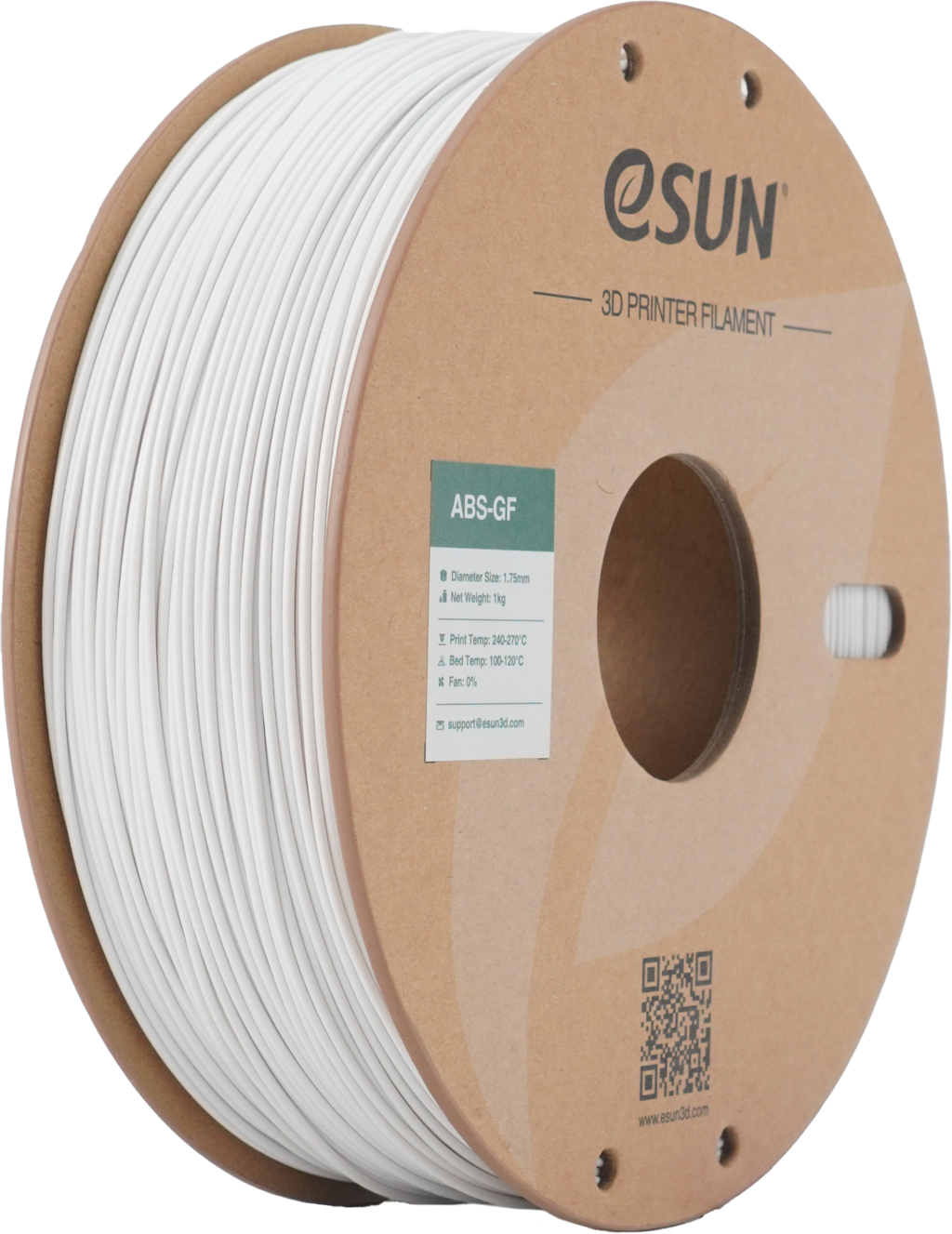 eSUN  ABS-GF Cold White, 1,75 mm / 1000 g    Mit Glasfasern verstärktes ABS
