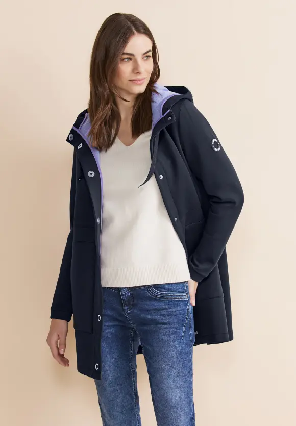 Softe Doubleface Jacke - gravity blue