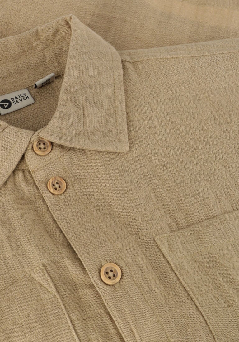 DAILY7 camel daily7 casual overhemd shirt shortsleeve structure
