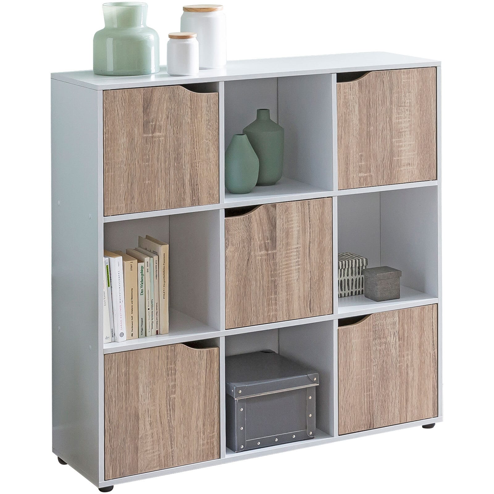 Kommode 89 x 91 cm weiß/ braun