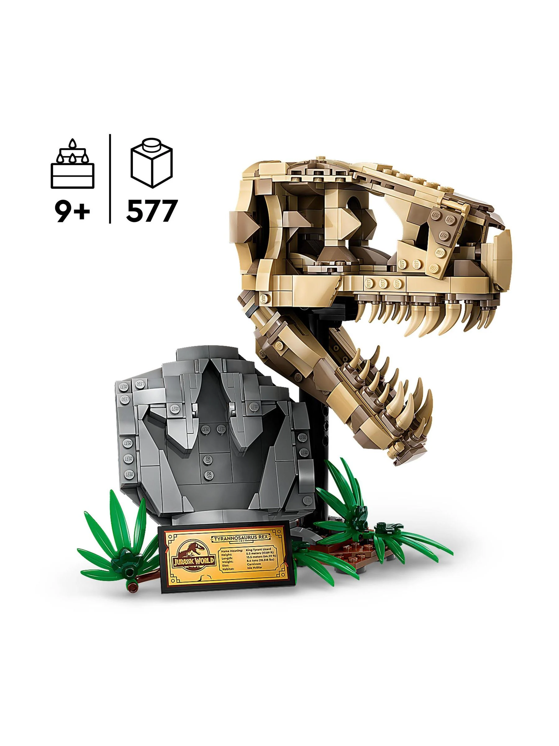 Lego Jurassic World Dinosaur Fossils T. rex Skull Toy 76964