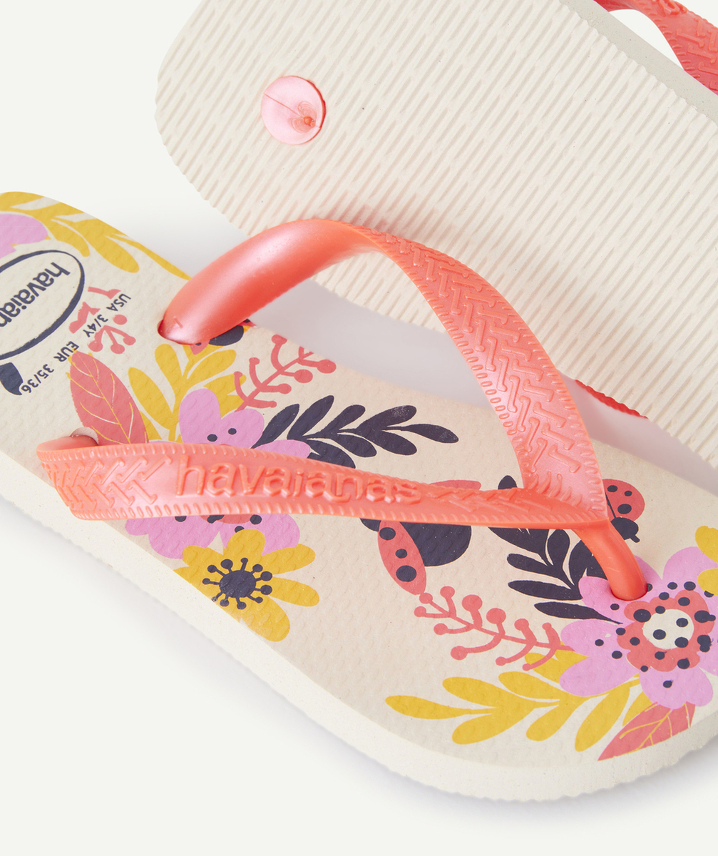 HAVAIANASTONGS FILLE BEIGES AVEC FLEURS