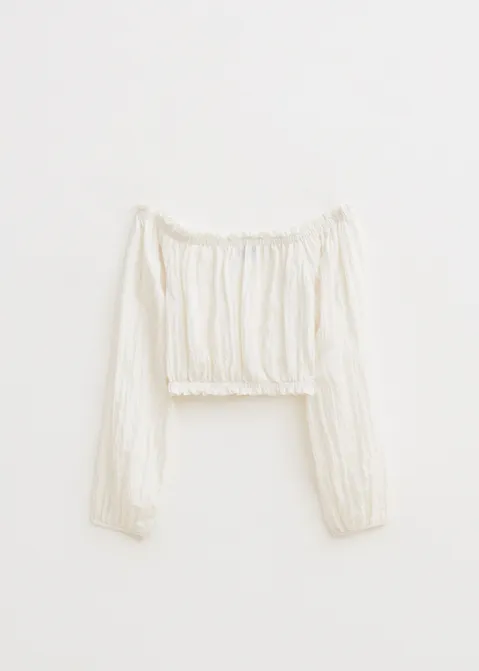 Off-shoulder top wit (WIT)