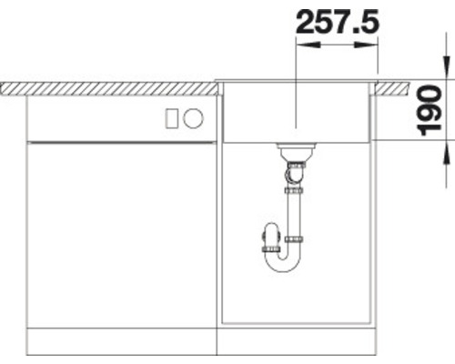 Blanco DALAGO 5 spoelbak, 515 x 510 mm, zwart, 525871