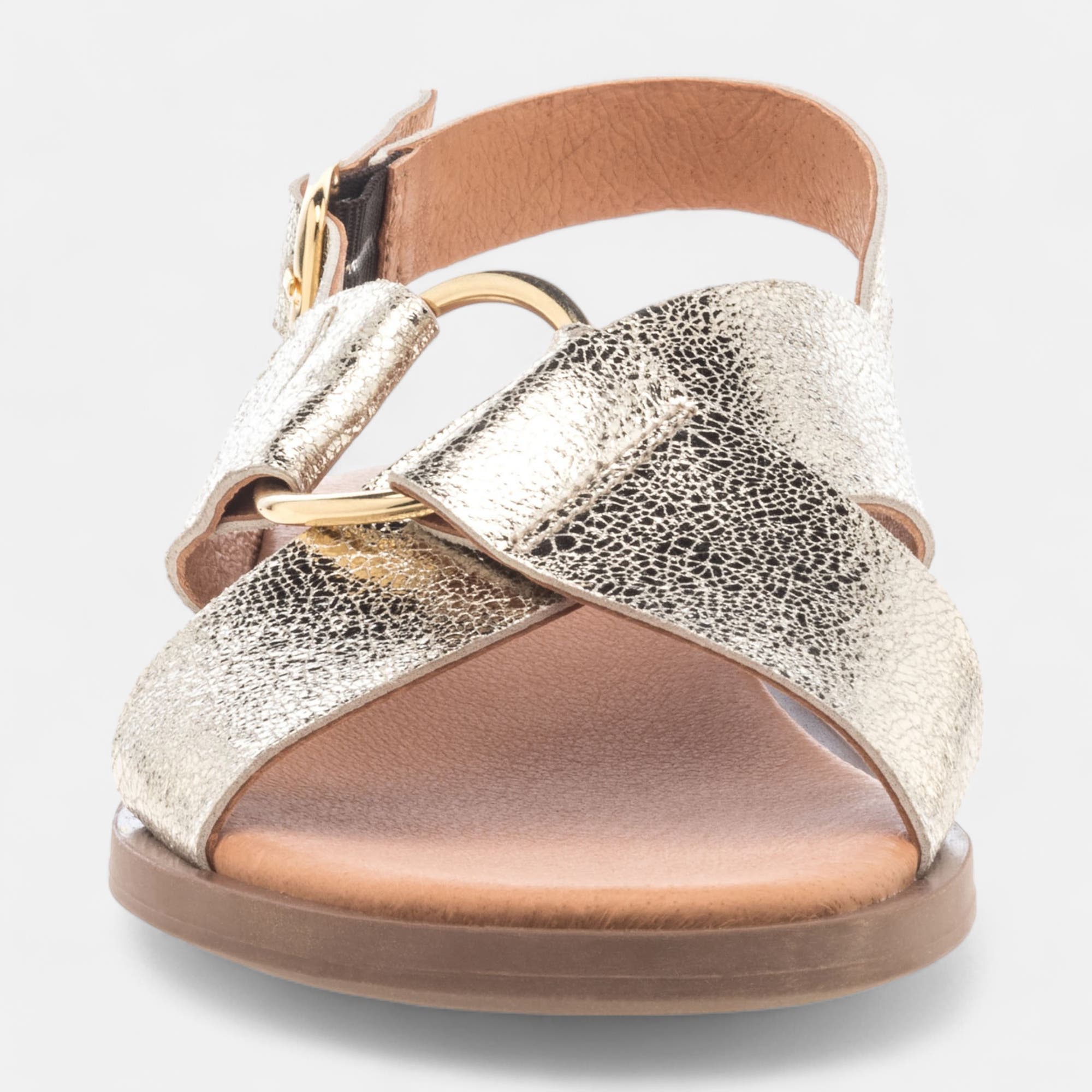 Nu-pieds Femme en cuir or