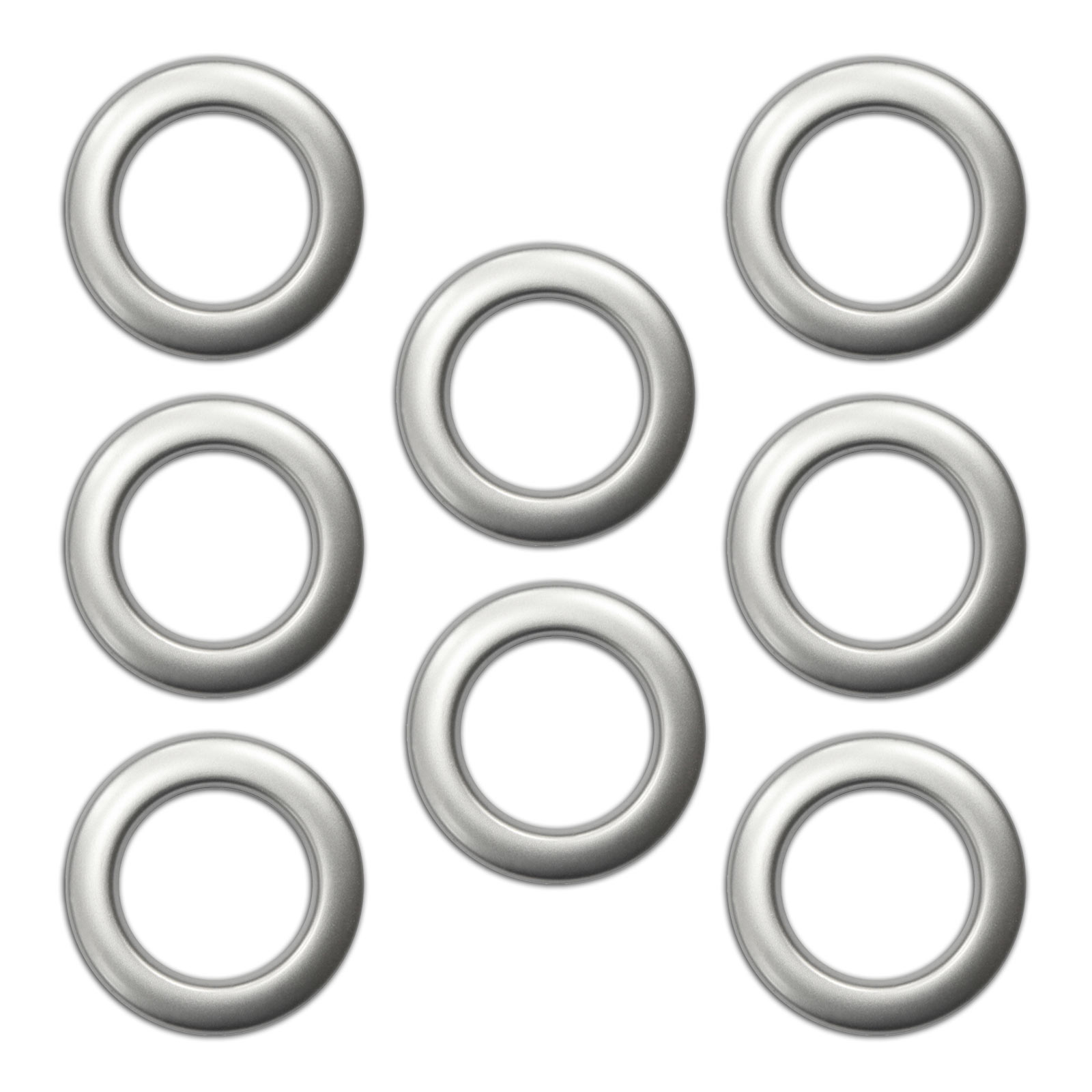 8er-Set Vorhangöse - silber-matt - Klick - ø 3,5 cm