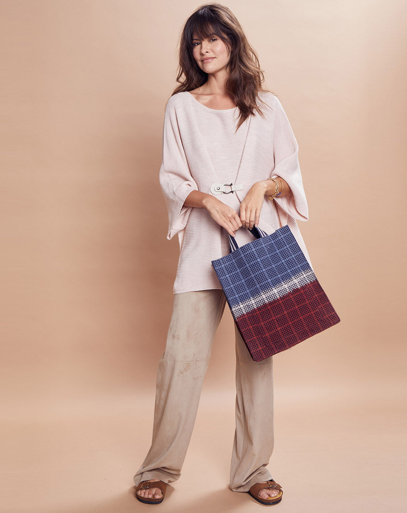 Inouitoosh Sac Cabas 100% Laine Idyle Opaline jean - 36x30x14 cm