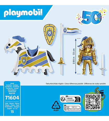Playmobil Figur - Jubilæumsridder - 71604 - 15 Teile