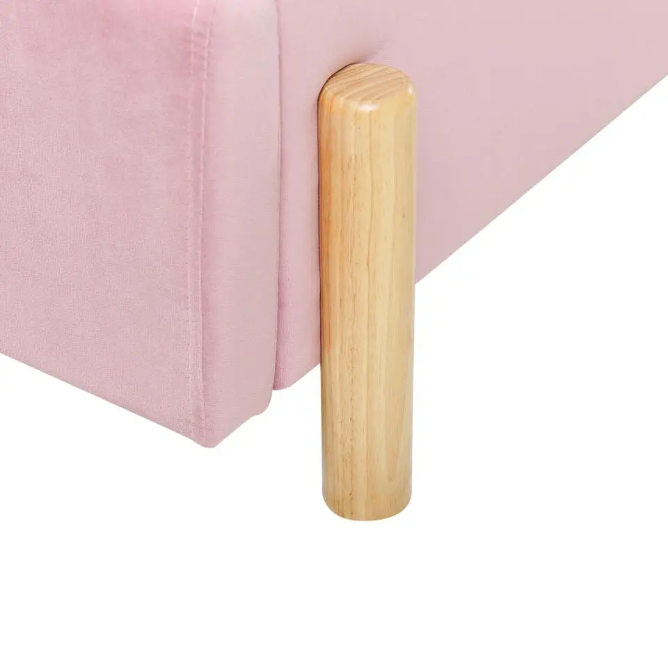 ANET - Bed - Roze - 90 x 200 cm - Fluweel