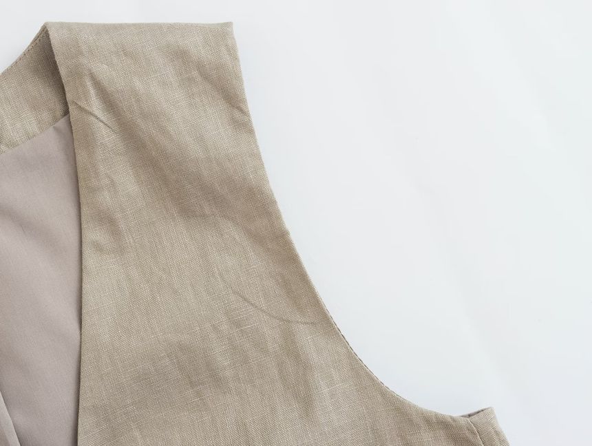 Cumulys - V-hals vest met strik aan de voorkant