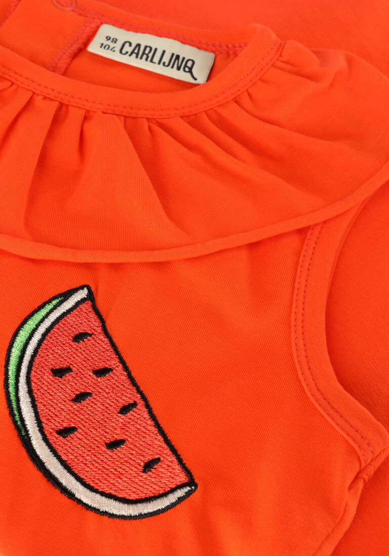 CARLIJNQ rode carlijnq top basic - collar tanktop with embroidery