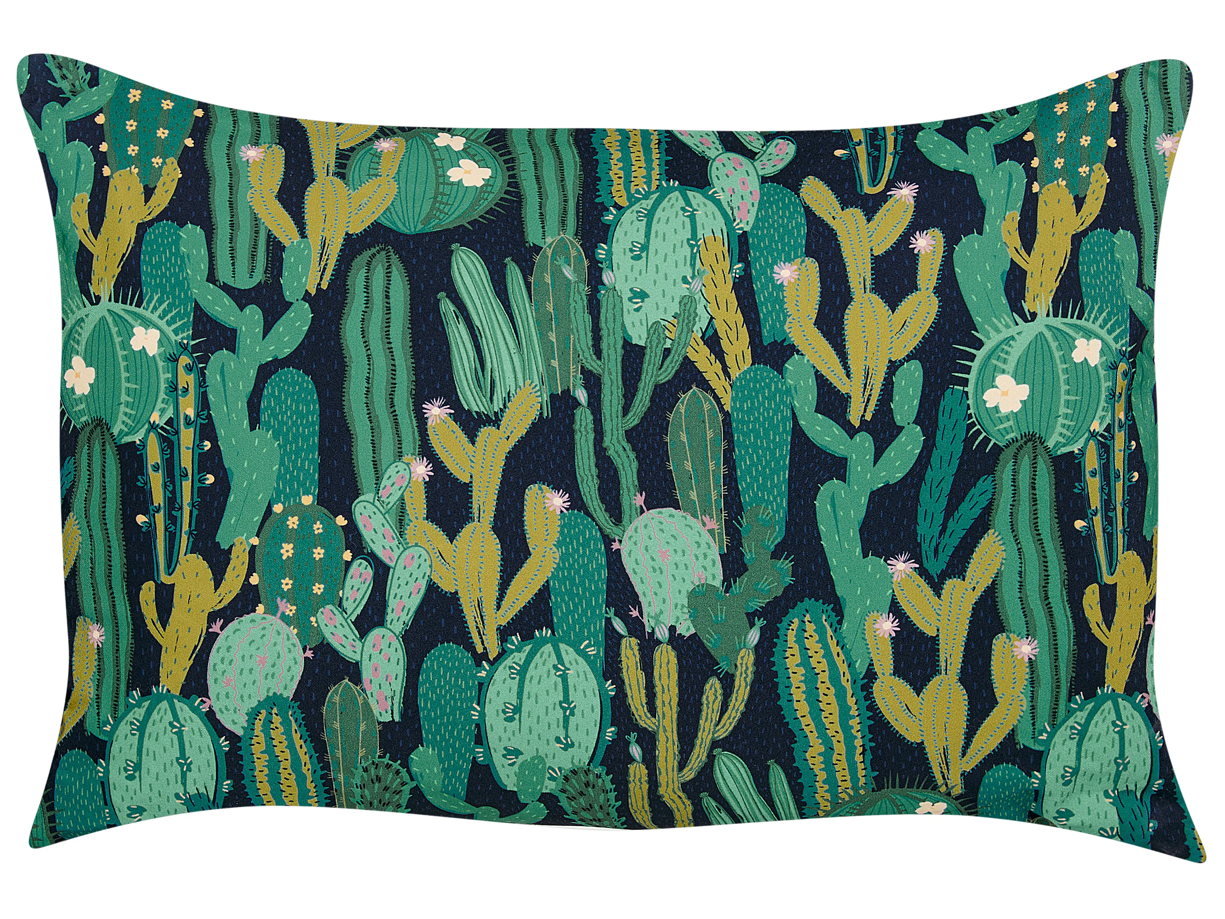 Set van 2 tuinkussens BUSSANA bladpatroon 40 x 60 cm Groen