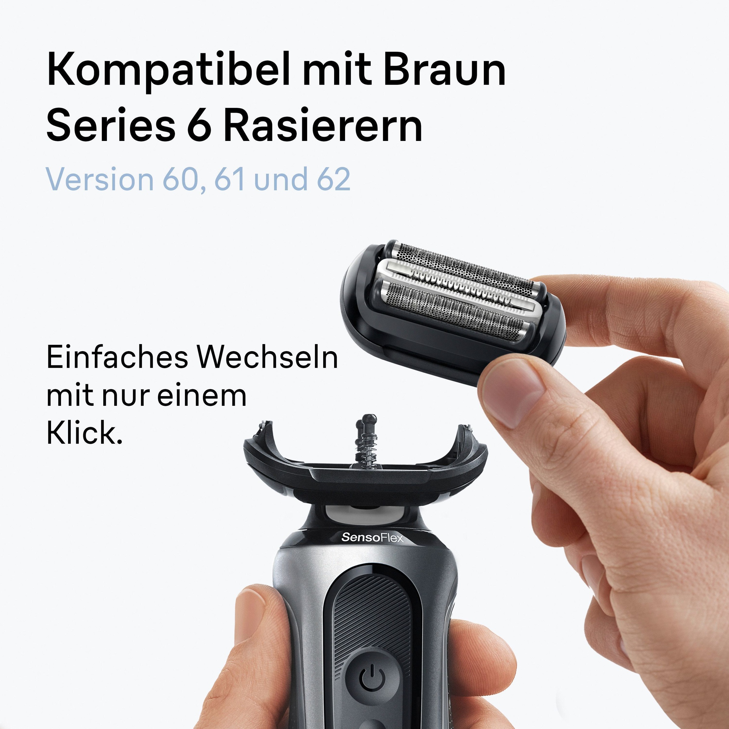 Braun Ersatzscherkopf »Series 6 64B« Kompatibel mit Braun Series 6 Rasierern der Generation 60, 61 und 62