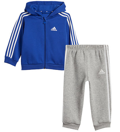adidas Performance Sweats?t - I 3S FZ FL - Blå/Gråmeleret m. Hvi