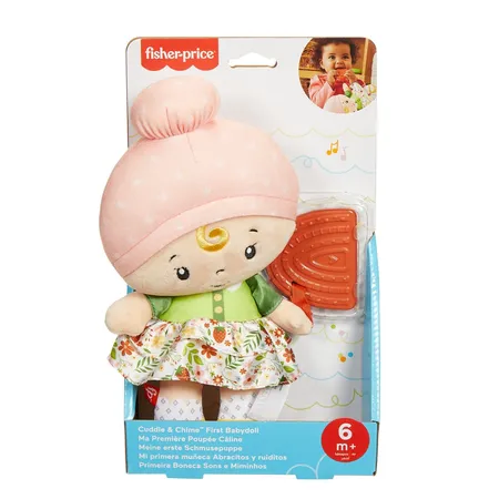Fisher-Price Meine erste Schmusepuppe von Fisher-Price, mit Regenbogen-Beißring
